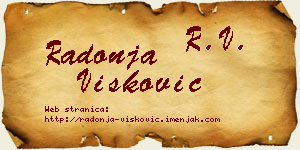 Radonja Višković vizit kartica